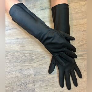 1950’s Vintage Black Satin Gloves